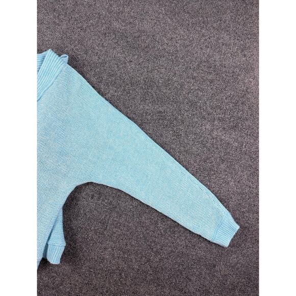 Cabi Medium Frosty Sweater Blue Crochet V-Neck Womens Cotton Blend 4282 - Picture 8 of 14